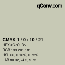 カラーコード: CMYK 1 / 0 / 10 / 21 | qconv.com
