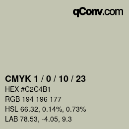 Código de color: CMYK 1 / 0 / 10 / 23 | qconv.com