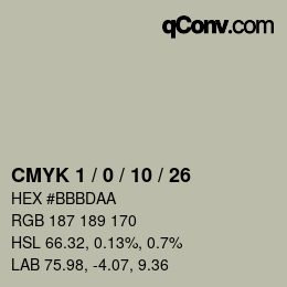 Color code: CMYK 1 / 0 / 10 / 26 | qconv.com