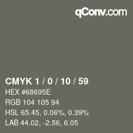 Color code: CMYK 1 / 0 / 10 / 59 | qconv.com