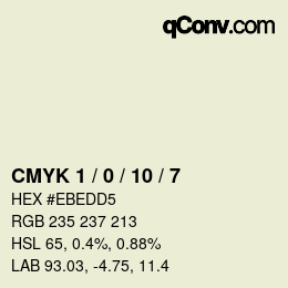 颜色代码: CMYK 1 / 0 / 10 / 7 | qconv.com