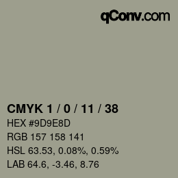 颜色代码: CMYK 1 / 0 / 11 / 38 | qconv.com