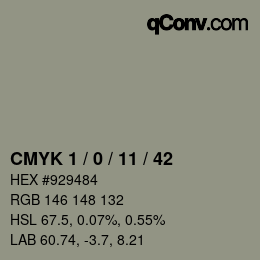 Color code: CMYK 1 / 0 / 11 / 42 | qconv.com