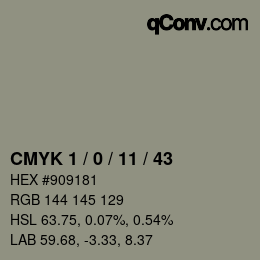 Color code: CMYK 1 / 0 / 11 / 43 | qconv.com