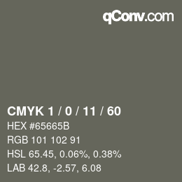 颜色代码: CMYK 1 / 0 / 11 / 60 | qconv.com