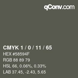 Color code: CMYK 1 / 0 / 11 / 65 | qconv.com