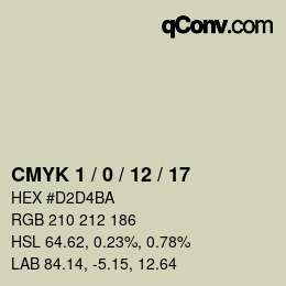 カラーコード: CMYK 1 / 0 / 12 / 17 | qconv.com