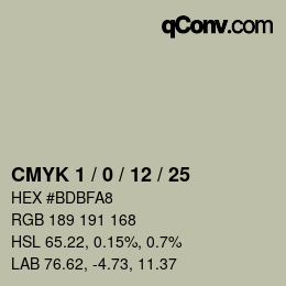 Color code: CMYK 1 / 0 / 12 / 25 | qconv.com