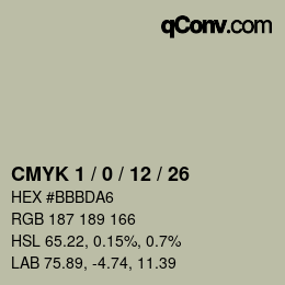 カラーコード: CMYK 1 / 0 / 12 / 26 | qconv.com