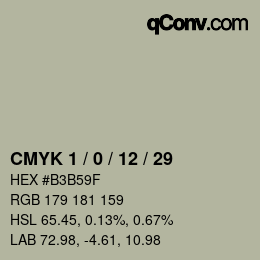 颜色代码: CMYK 1 / 0 / 12 / 29 | qconv.com