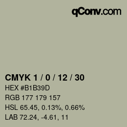 カラーコード: CMYK 1 / 0 / 12 / 30 | qconv.com