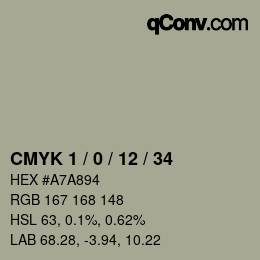 颜色代码: CMYK 1 / 0 / 12 / 34 | qconv.com