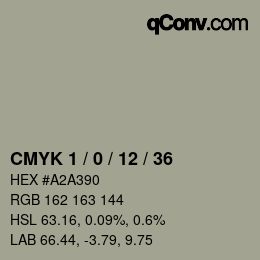 Color code: CMYK 1 / 0 / 12 / 36 | qconv.com