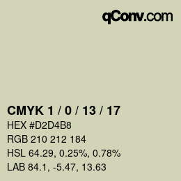 颜色代码: CMYK 1 / 0 / 13 / 17 | qconv.com