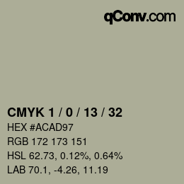 カラーコード: CMYK 1 / 0 / 13 / 32 | qconv.com