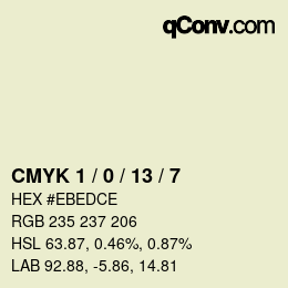 Color code: CMYK 1 / 0 / 13 / 7 | qconv.com
