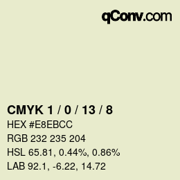Color code: CMYK 1 / 0 / 13 / 8 | qconv.com