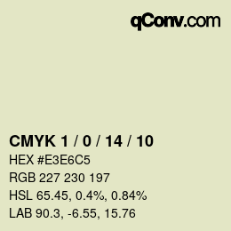 Color code: CMYK 1 / 0 / 14 / 10 | qconv.com