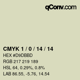 カラーコード: CMYK 1 / 0 / 14 / 14 | qconv.com
