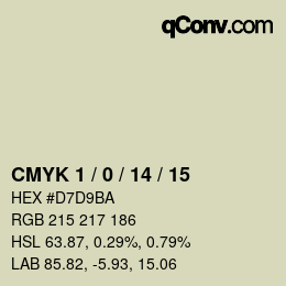 颜色代码: CMYK 1 / 0 / 14 / 15 | qconv.com
