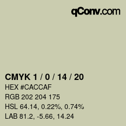 カラーコード: CMYK 1 / 0 / 14 / 20 | qconv.com