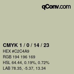 颜色代码: CMYK 1 / 0 / 14 / 23 | qconv.com