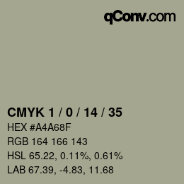 Color code: CMYK 1 / 0 / 14 / 35 | qconv.com