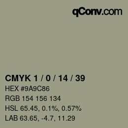 Color code: CMYK 1 / 0 / 14 / 39 | qconv.com