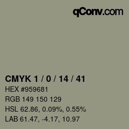 Color code: CMYK 1 / 0 / 14 / 41 | qconv.com