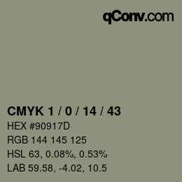 Color code: CMYK 1 / 0 / 14 / 43 | qconv.com