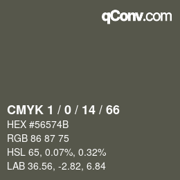 Color code: CMYK 1 / 0 / 14 / 66 | qconv.com