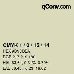 カラーコード: CMYK 1 / 0 / 15 / 14 | qconv.com