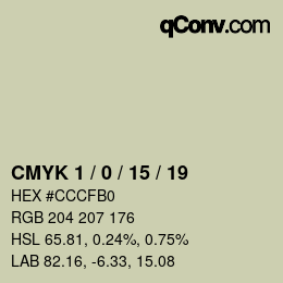 カラーコード: CMYK 1 / 0 / 15 / 19 | qconv.com