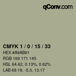 カラーコード: CMYK 1 / 0 / 15 / 33 | qconv.com