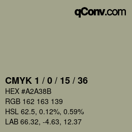 Código de color: CMYK 1 / 0 / 15 / 36 | qconv.com