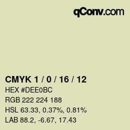 Color code: CMYK 1 / 0 / 16 / 12 | qconv.com