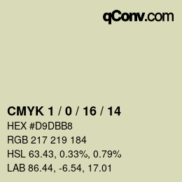 カラーコード: CMYK 1 / 0 / 16 / 14 | qconv.com