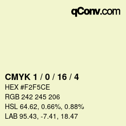 颜色代码: CMYK 1 / 0 / 16 / 4 | qconv.com