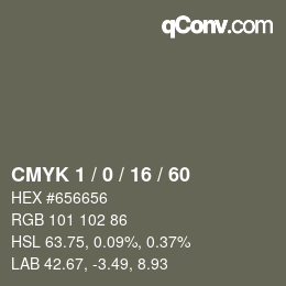 颜色代码: CMYK 1 / 0 / 16 / 60 | qconv.com