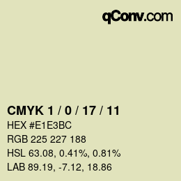 Color code: CMYK 1 / 0 / 17 / 11 | qconv.com