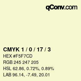 Color code: CMYK 1 / 0 / 17 / 3 | qconv.com