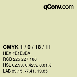 カラーコード: CMYK 1 / 0 / 18 / 11 | qconv.com