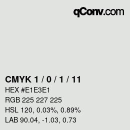 カラーコード: CMYK 1 / 0 / 1 / 11 | qconv.com