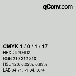 Color code: CMYK 1 / 0 / 1 / 17 | qconv.com