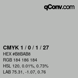 カラーコード: CMYK 1 / 0 / 1 / 27 | qconv.com