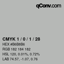 カラーコード: CMYK 1 / 0 / 1 / 28 | qconv.com
