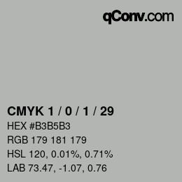 Código de color: CMYK 1 / 0 / 1 / 29 | qconv.com