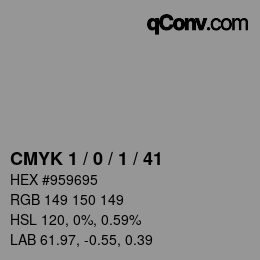 颜色代码: CMYK 1 / 0 / 1 / 41 | qconv.com