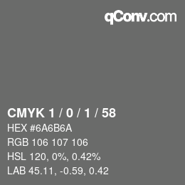 颜色代码: CMYK 1 / 0 / 1 / 58 | qconv.com