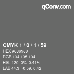 Color code: CMYK 1 / 0 / 1 / 59 | qconv.com